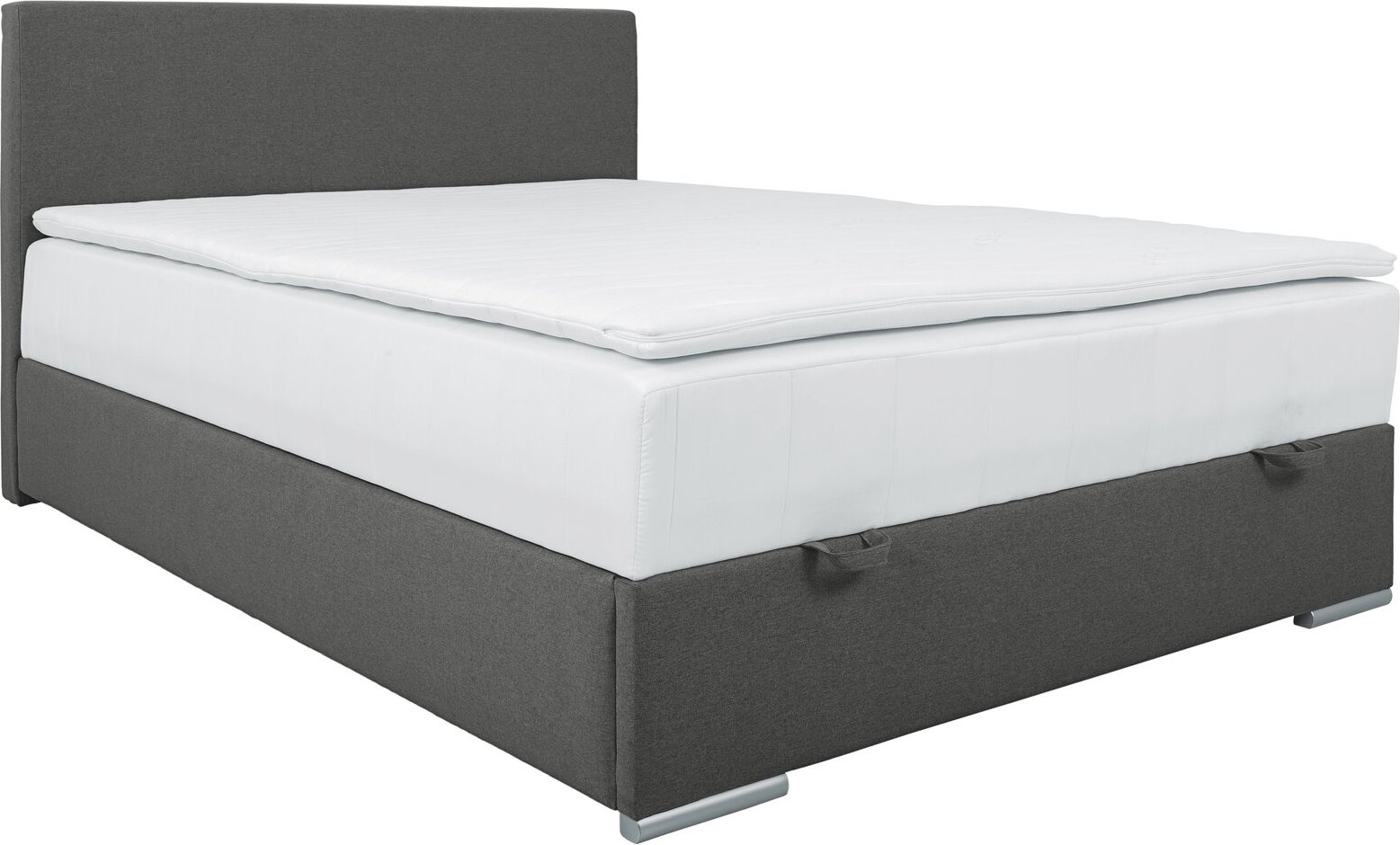Thumbnail - Z2 Boxspringbett TOM, dunkelgrau, Stoff