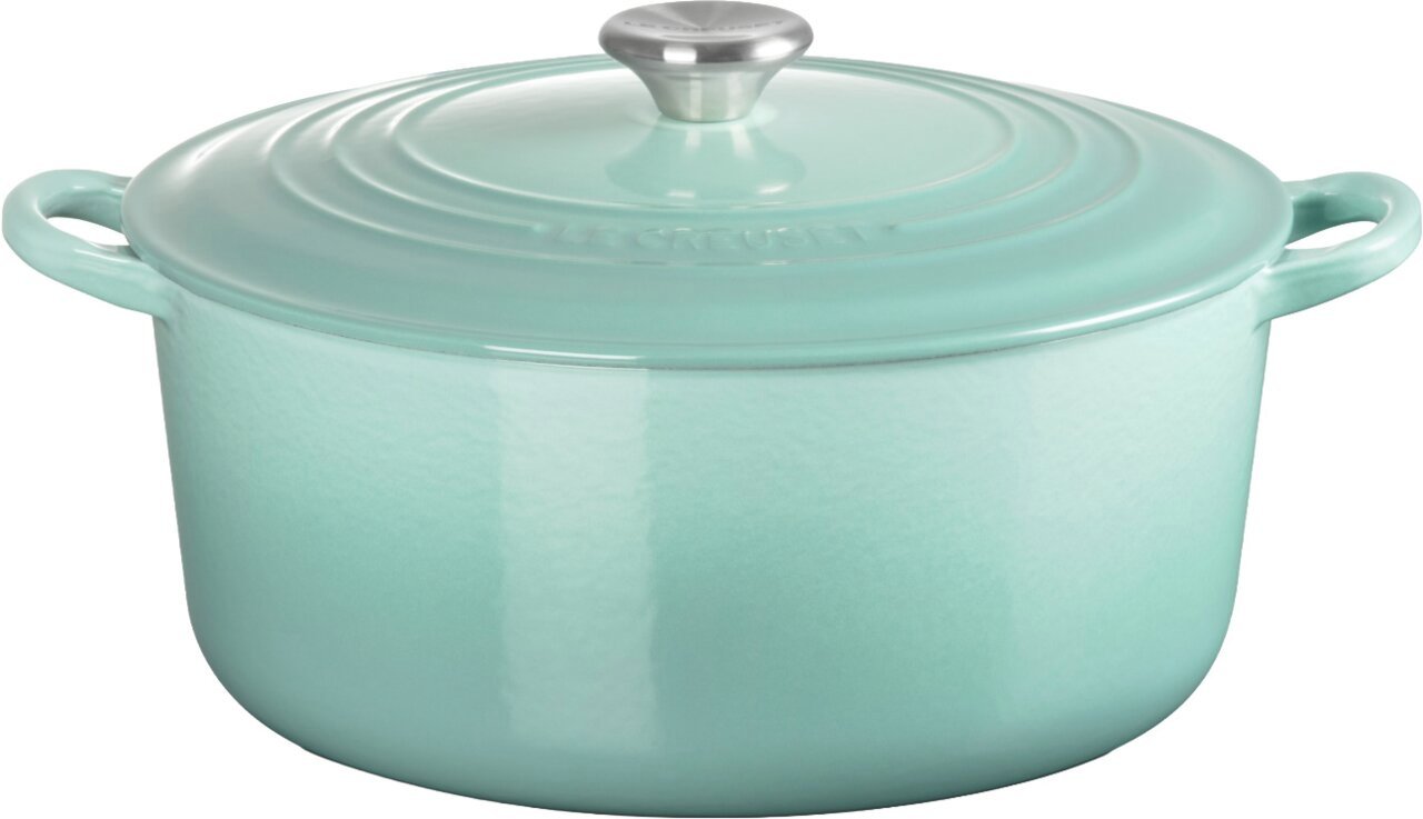 LE CREUSET Bräter 28cm rund SAGE, grün-grau, Gusseisen