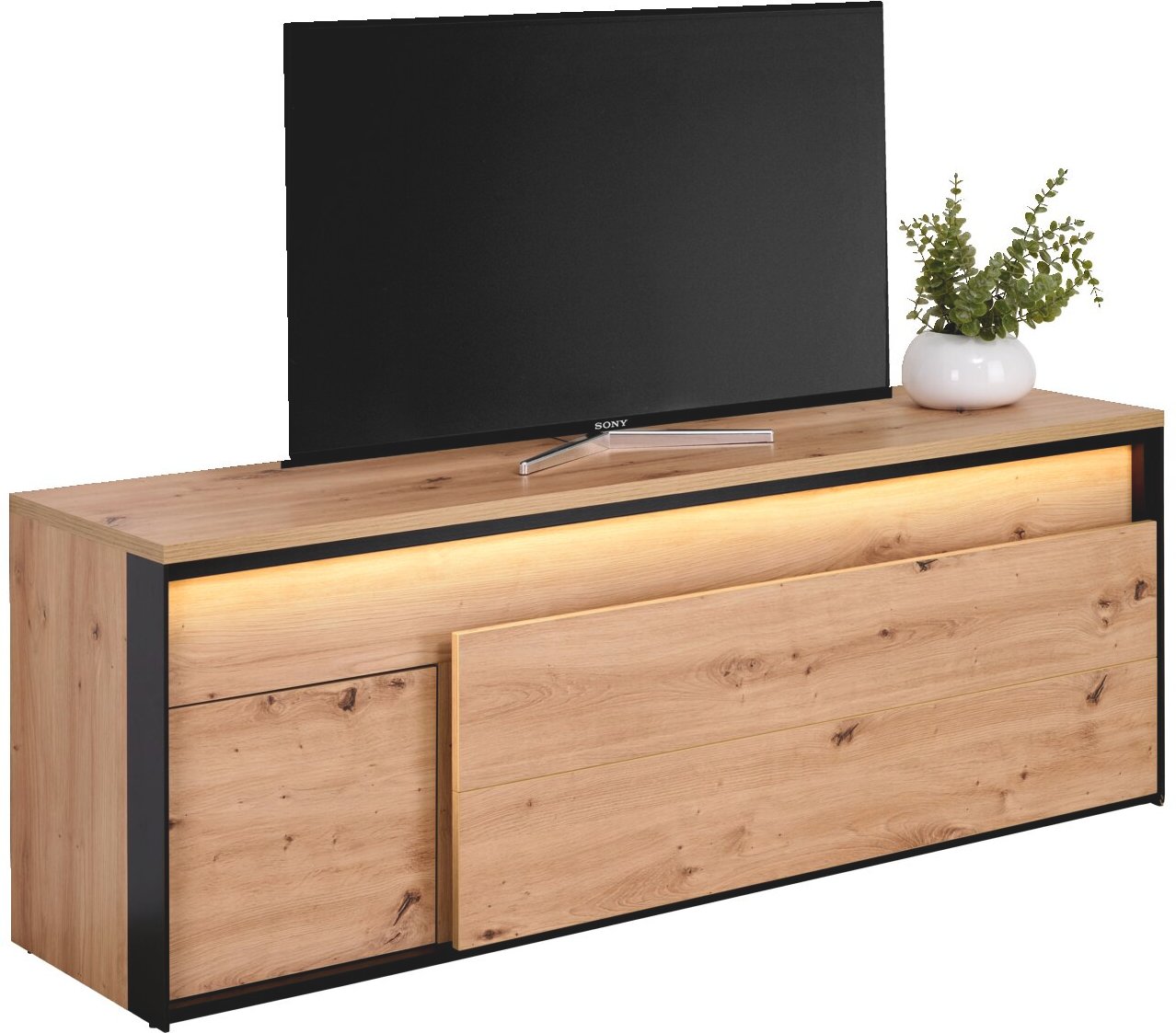 Hom´in TV-Lowboard, Eiche Artisan, Holznachbildung