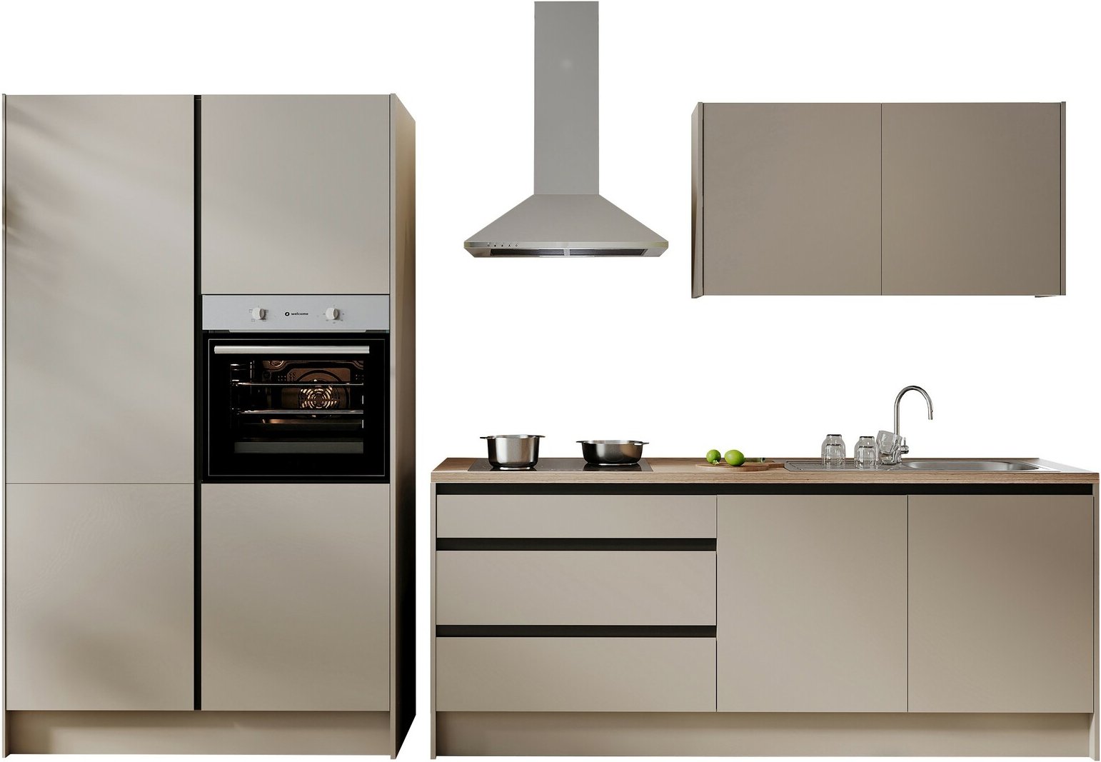 Yourkitchen Küchenblock Basis 335 TROJA, Holznachbildung