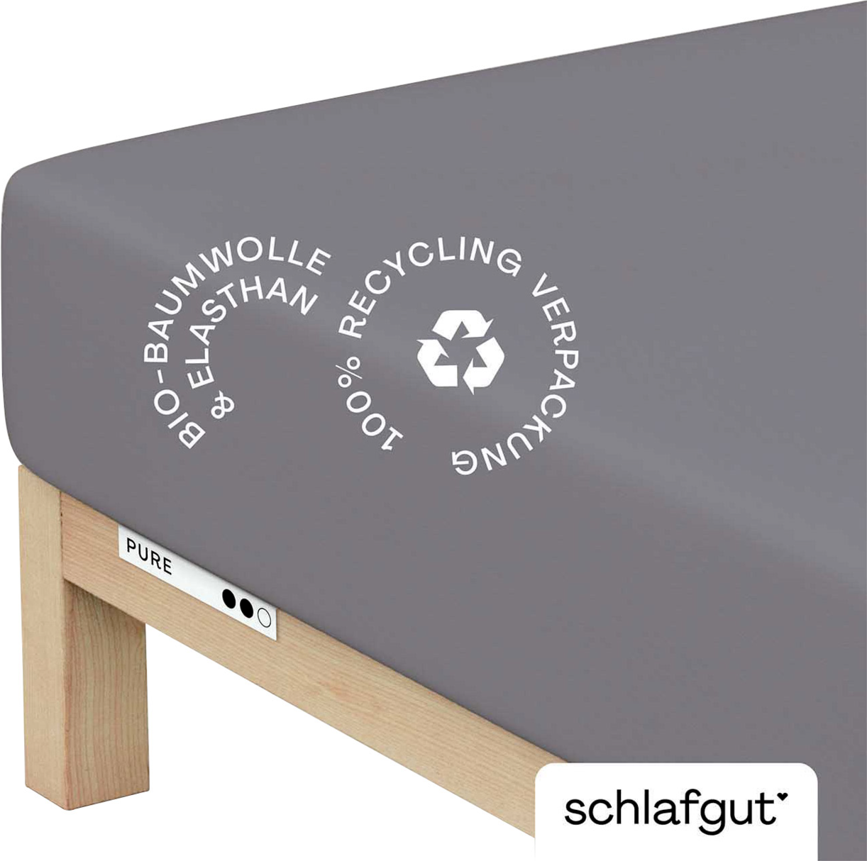 Thumbnail - schlafgut Spannbettlaken XL 128 Pure, Baumwolle