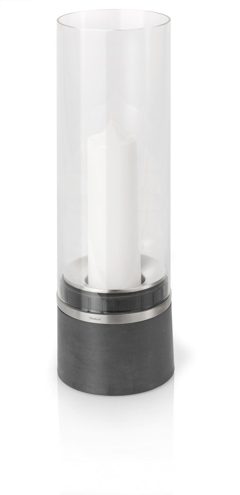 blomus Windlicht mit Kerze PIEDRA, Edelstahl