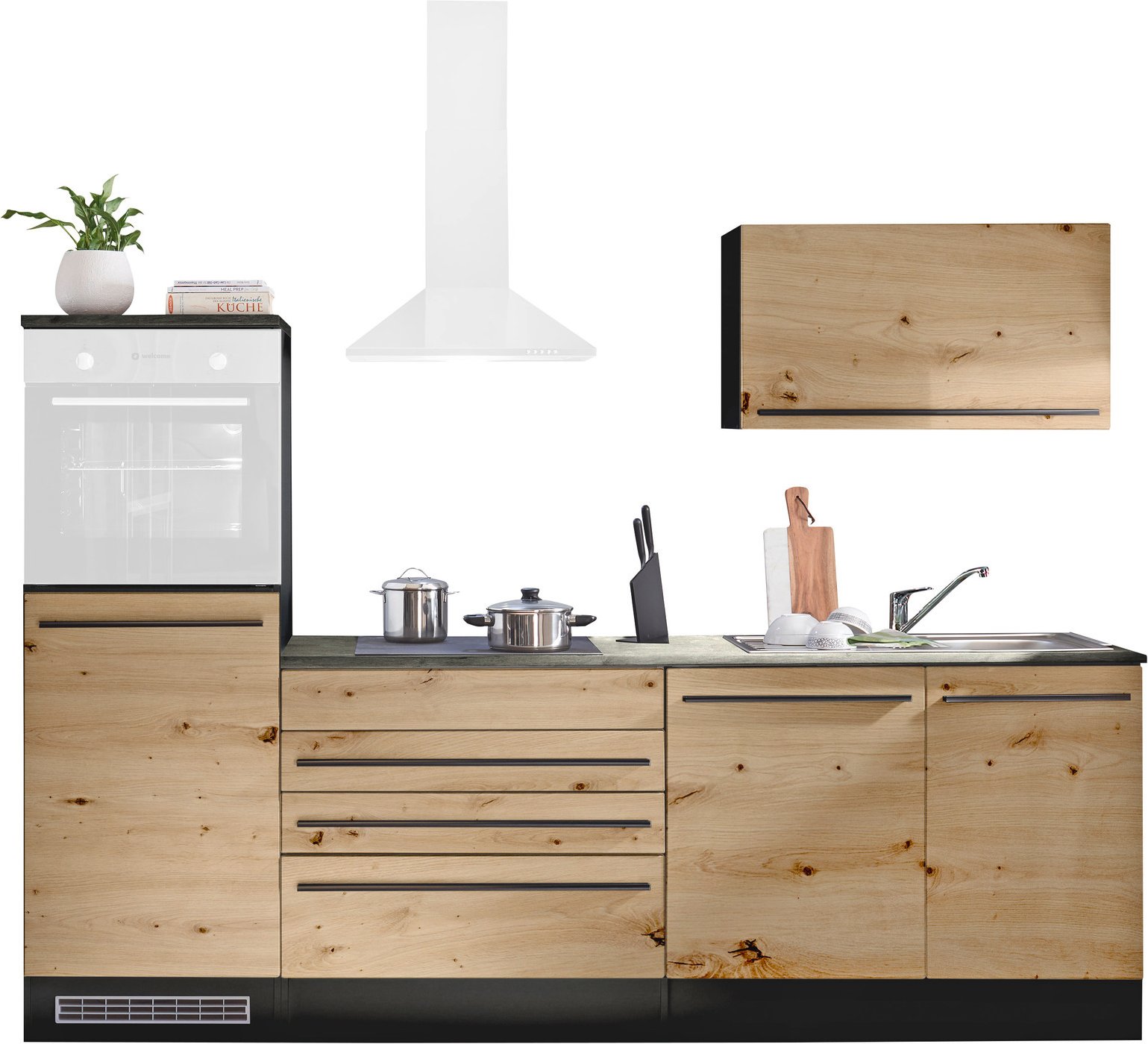 Yourkitchen Küchenblock 260 OHNE E-Geräte JAZZ, Holznachbildung