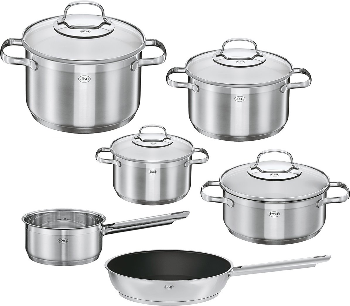 Rösle Topfset 6-tlg.ELEGANCE, Edelstahl