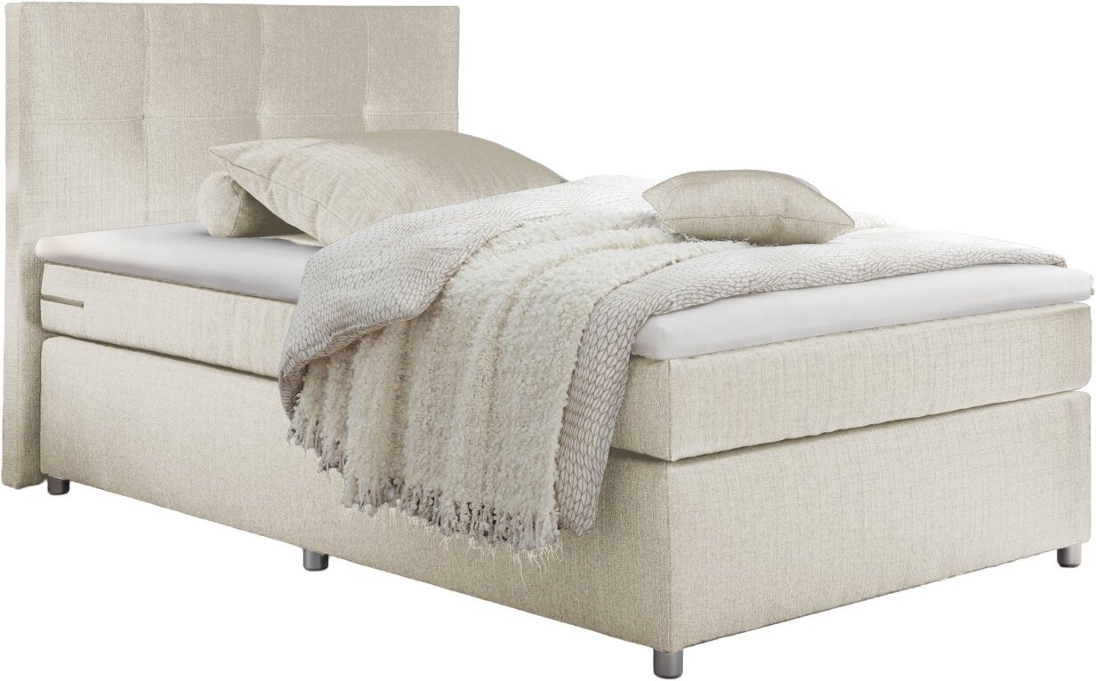 Esposa Boxspringbett MANOLO, Ivory, Stoff