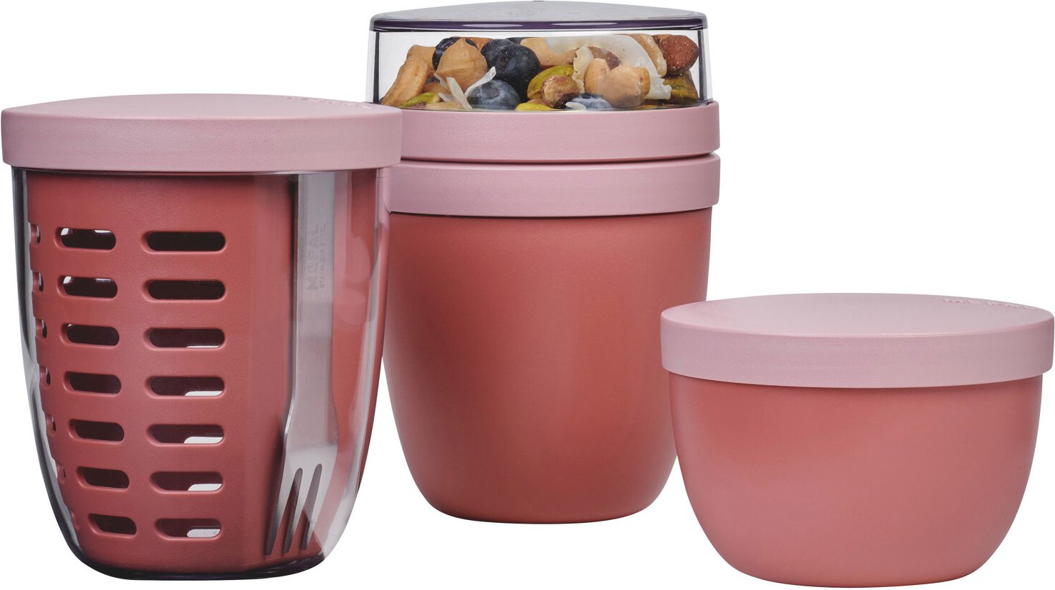 Mepal Snackpot-Set 3-tlg.RANGE Vivid Mauve, Polyproplyen