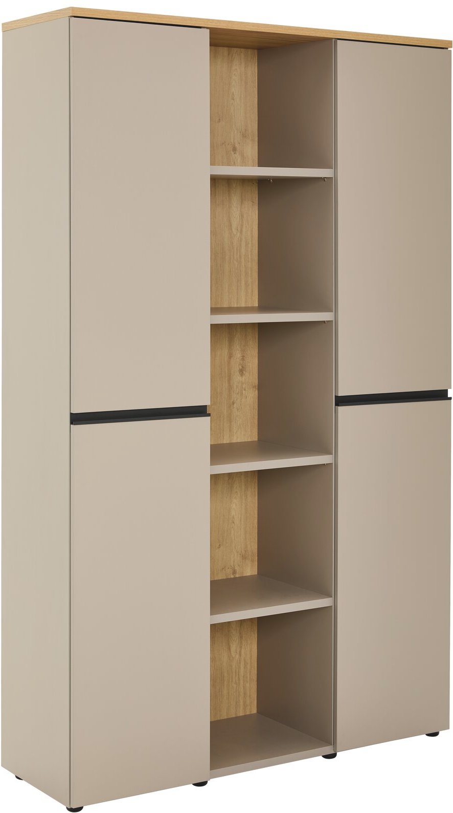 Novel Kombischrank DELTONA, Steingrau, Holznachbildung