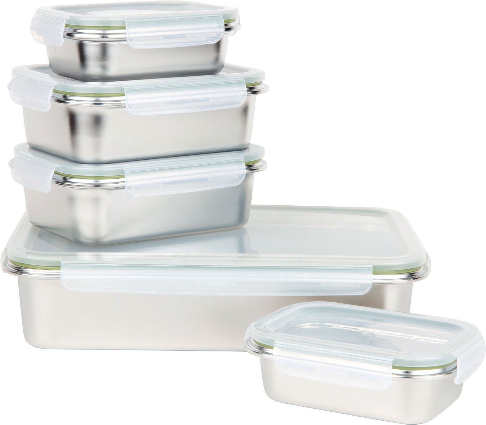 Homeware Edelstahl-Vorratsdosen-Set 5-tlg., Edelstahl