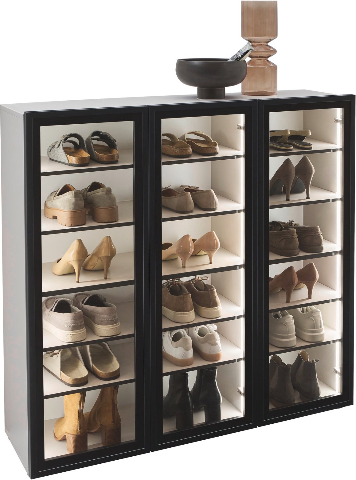 Voleo Schuhschrank-Vitrine, Holznachbildung