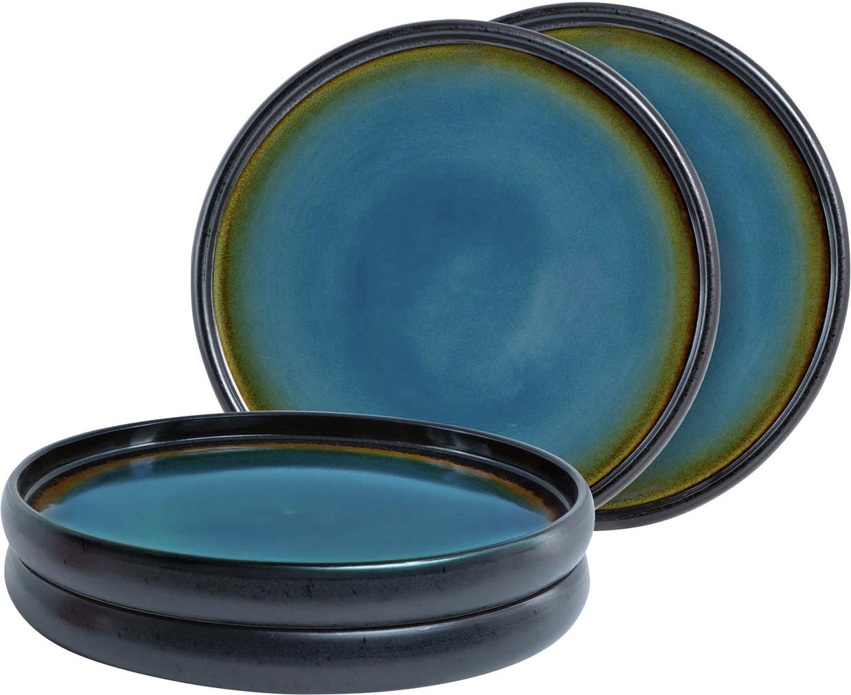 Moritz & Speiseteller 4-tlg. REACTIV, Steinzeug