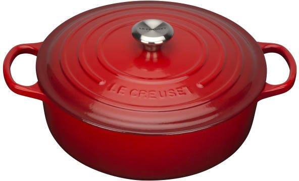 LE CREUSET Gourmet-Bräter 30cm Kirschrot SIGNATURE, Gusseisen