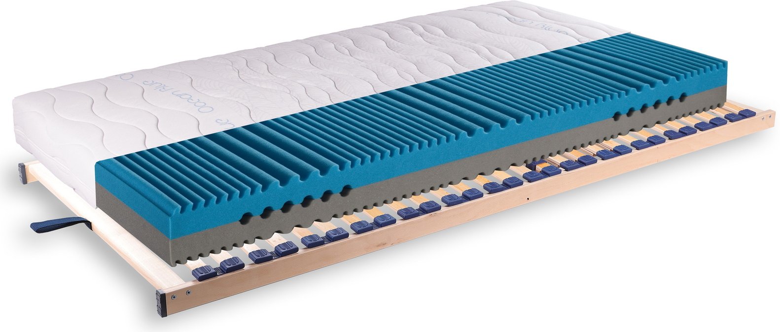 Zurbrüggen Matratzen-Rahmen-Set H2/H3 OCEAN BLUE, Kaltschaum