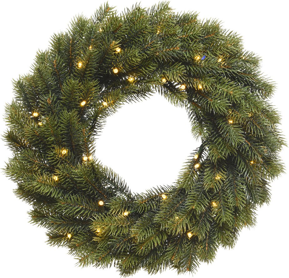 Everlands Künstlicher Tannenkranz mit Beleuchtung, Kunststoff