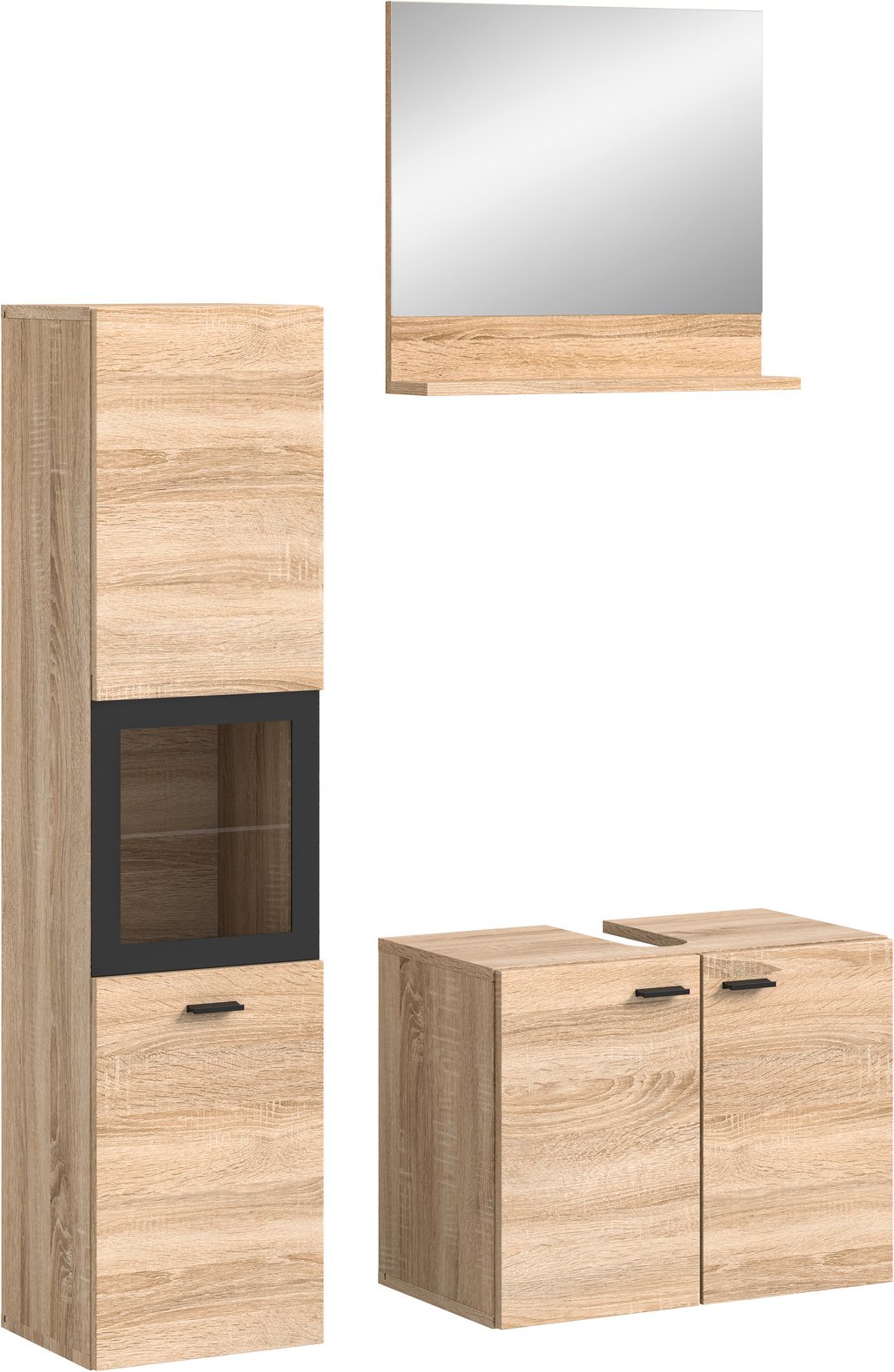 MID.YOU Badkombination BOSTON, Holznachbildung