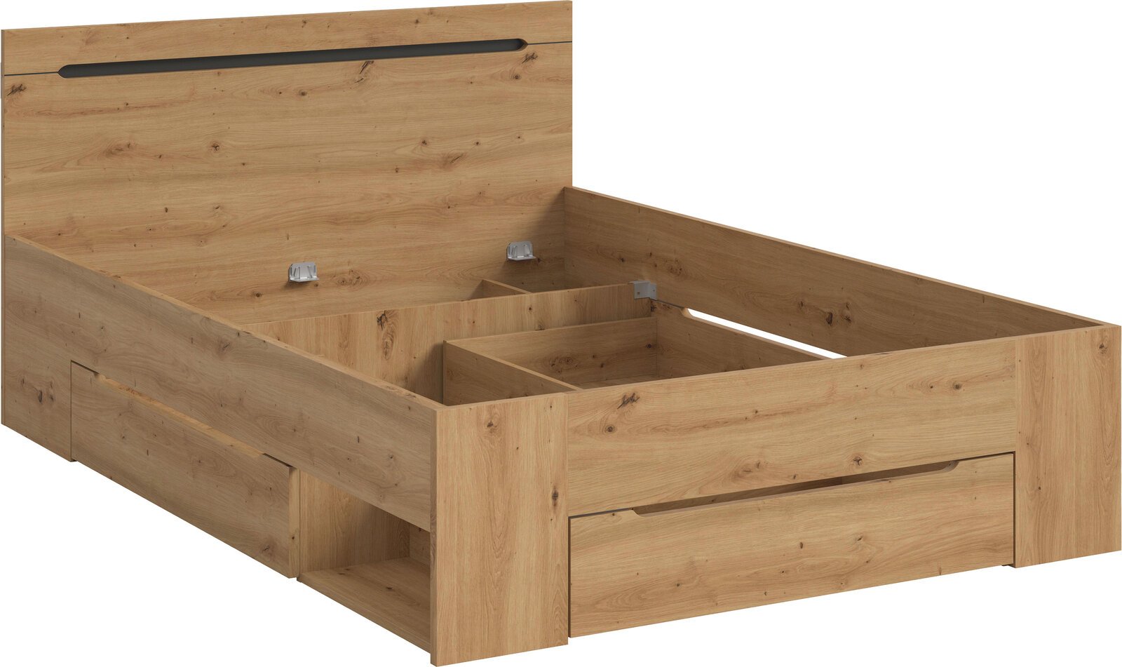 MID.YOU Bettgestell CANU, basalt, Holznachbildung