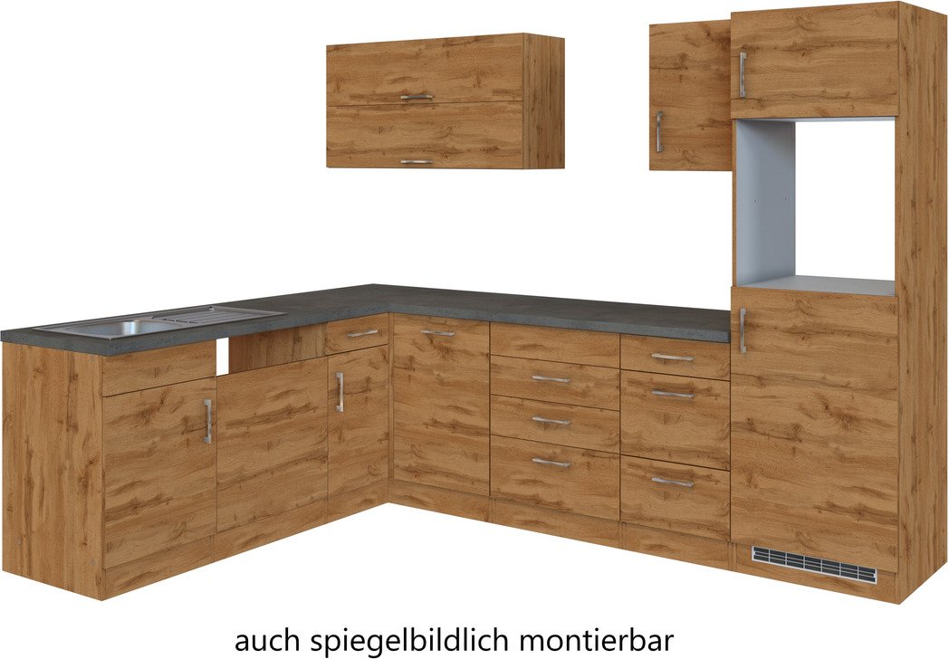Held Möbel Eck-Küchenzeile SORRENTO, Holznachbildung
