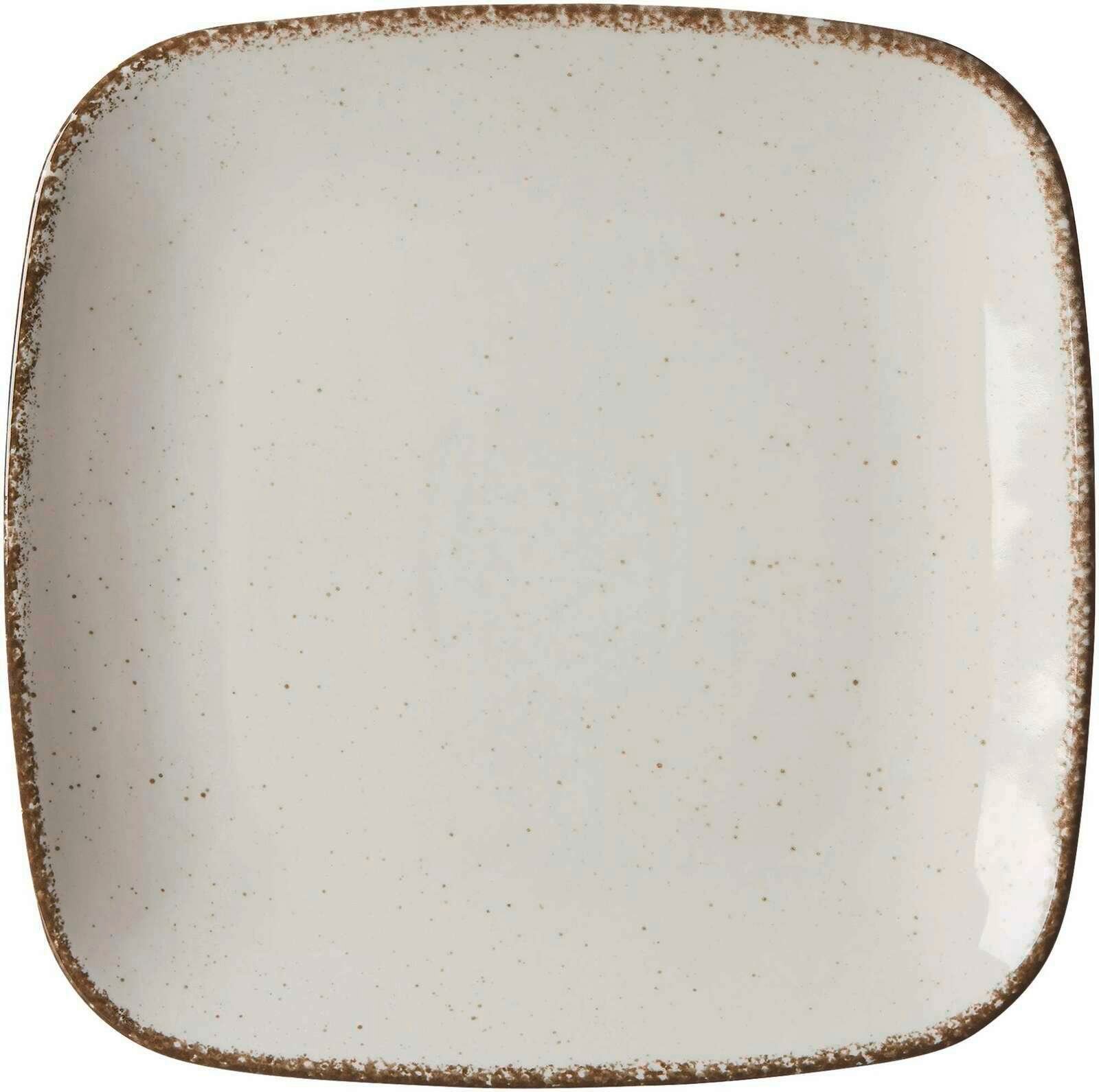 Ritzenhoff & Breker Dessertteller 22cm CASA eckig beige, Porzellan