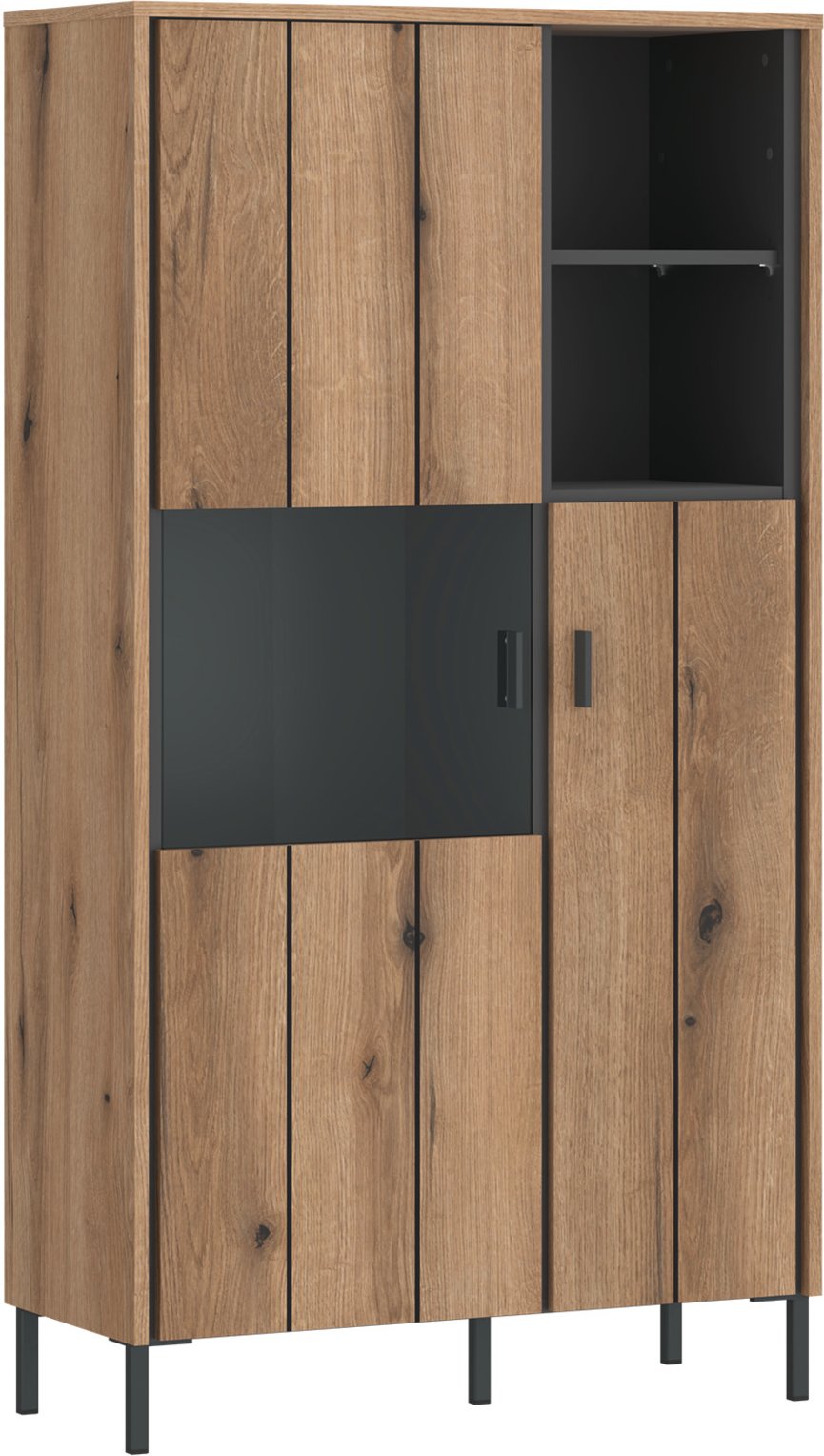 Z2 Highboardvitrine SHIRLEY, eiche, Holznachbildung