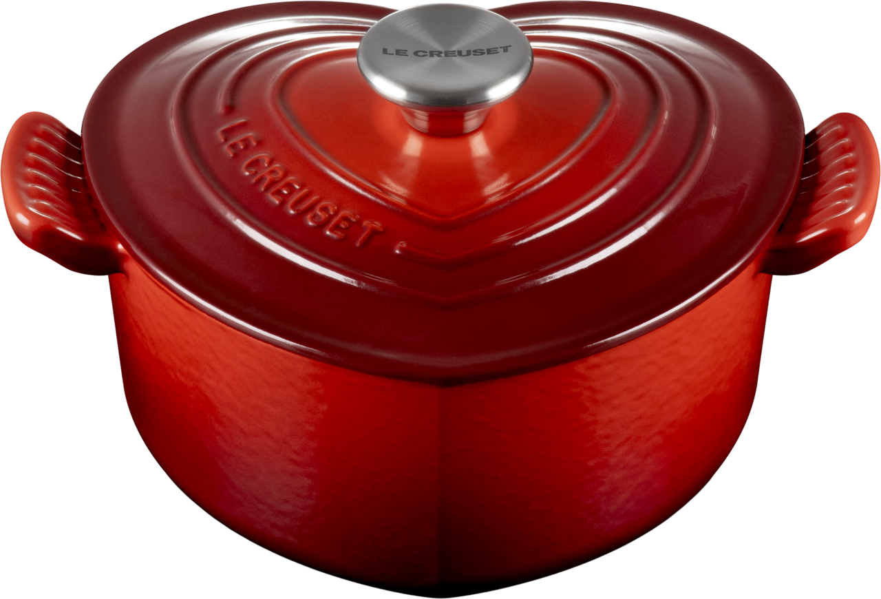 LE CREUSET Herz-Bräter 20cm Kirschrot, Gusseisen