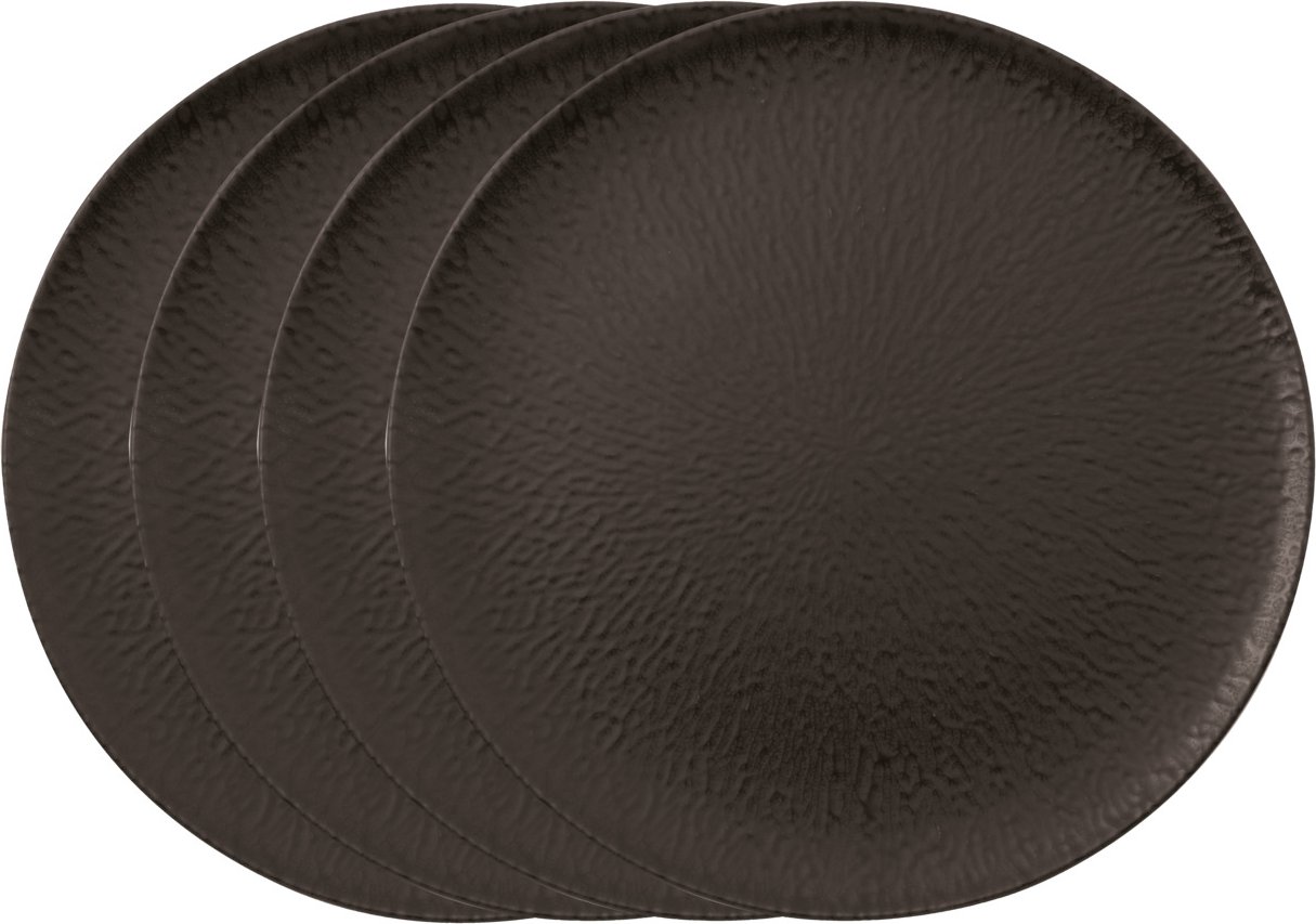 Arthur Krupp Pizzateller 4er-Set Onxy, Steinzeug