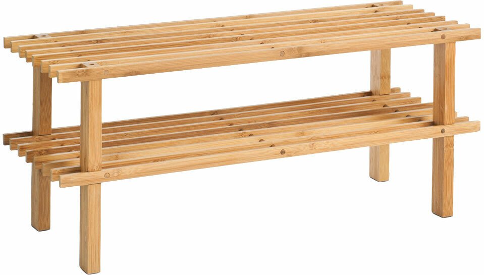 Zeller Present Schuhregal mit 2 Ablagen, Bambus