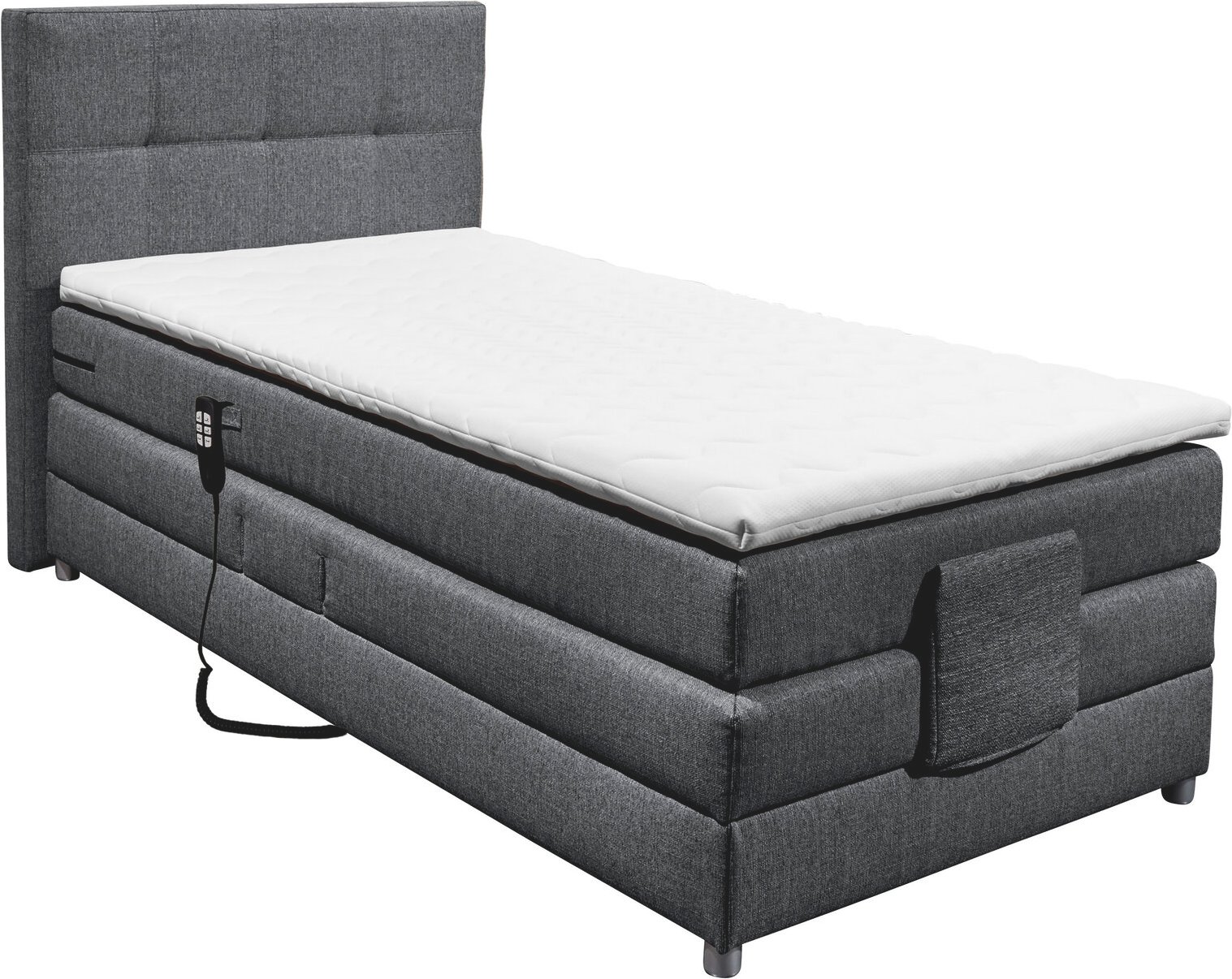 Esposa Boxspringbett MANOLO, anthrazit, Stoff