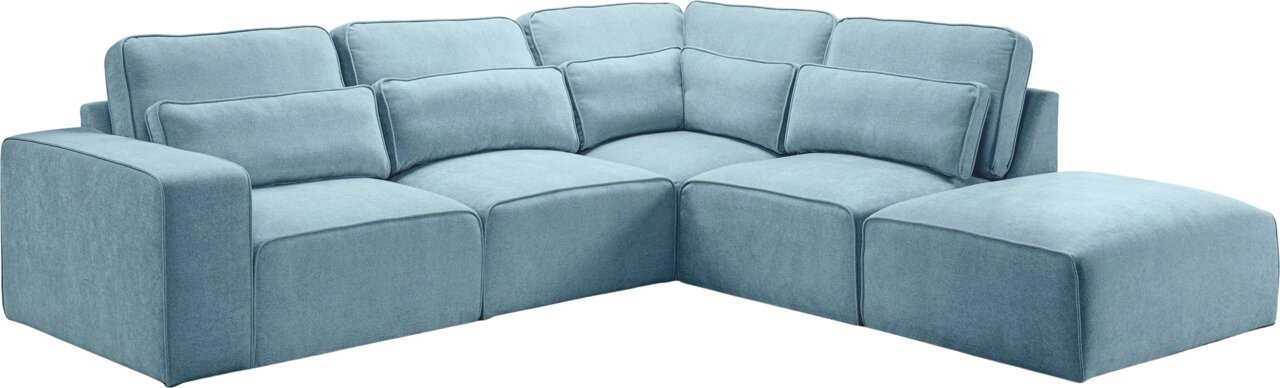 MID.YOU Ecksofa LUX, Hellblau, Polyester