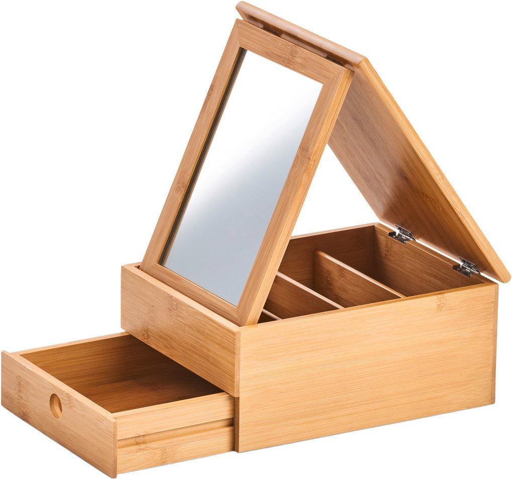 Zeller Present Schmuckkästchen mit Spiegel, Bambus