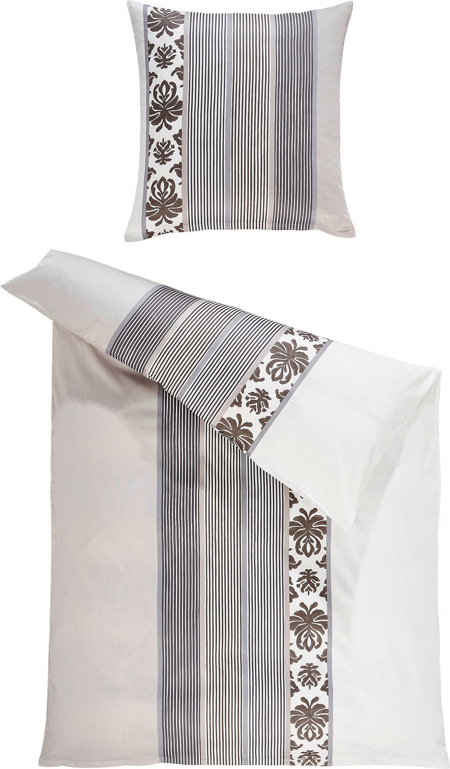 JOOP! Bettwäsche 135x200cm ORNAMENT STRIPE EX, Baumwolle
