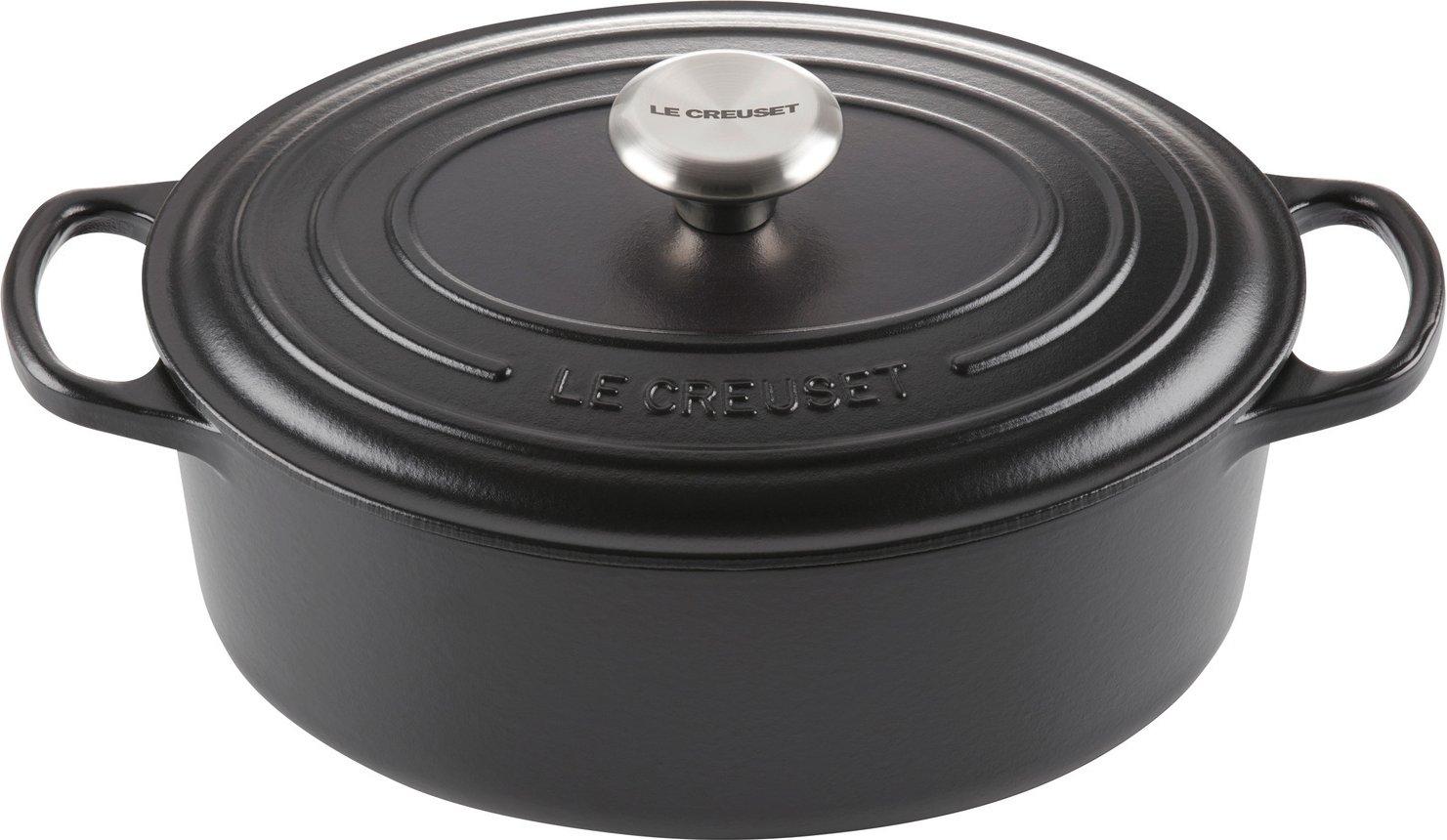 LE CREUSET Bräter Oval 29cm Schwarz SIGNATURE, Gusseisen