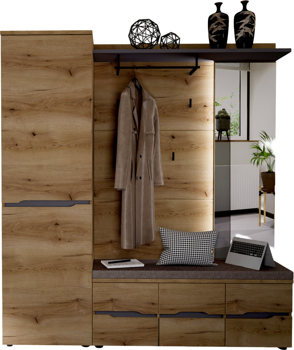 XORA Garderoben-Set 3-tlg. FARGO, Holznachbildung