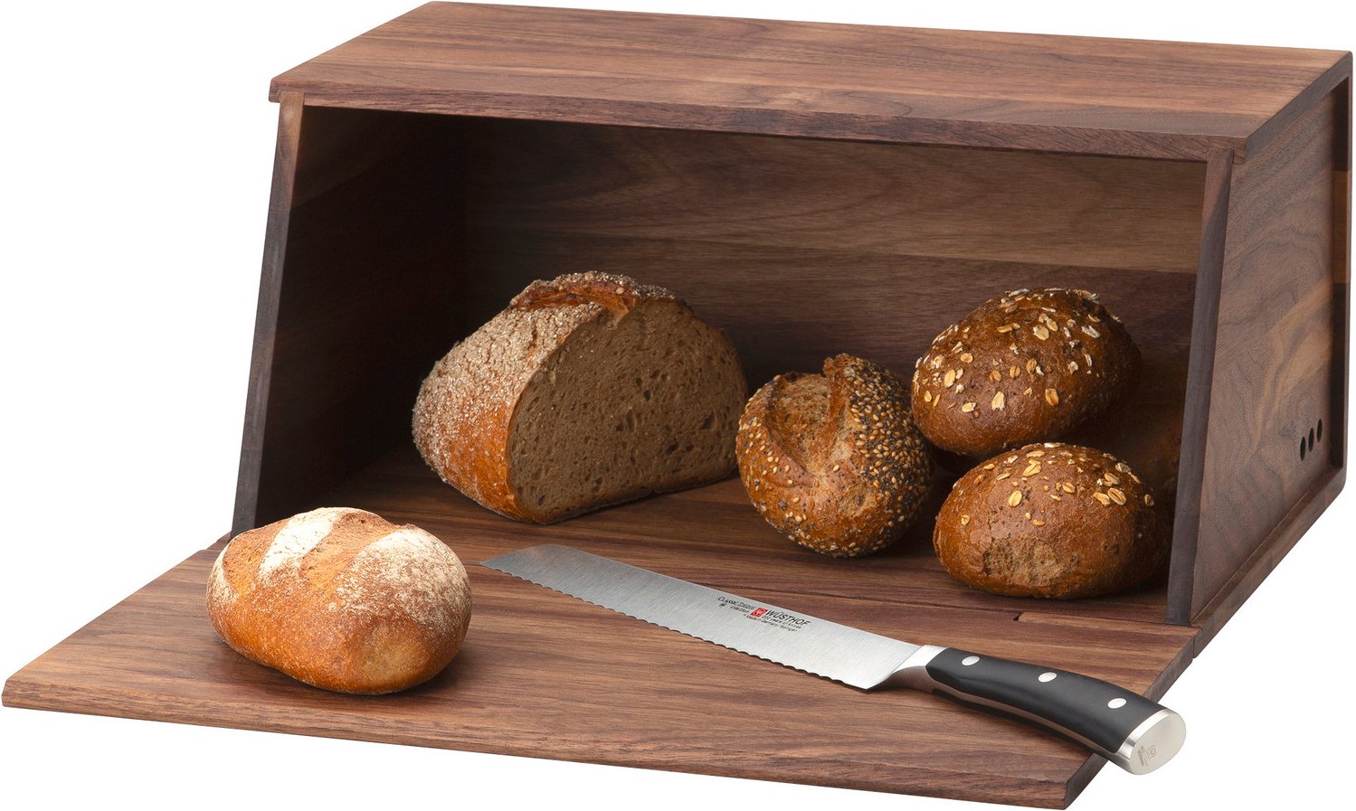 Continenta Brotkasten Walnuss 40x26x18,5 cm, Holz