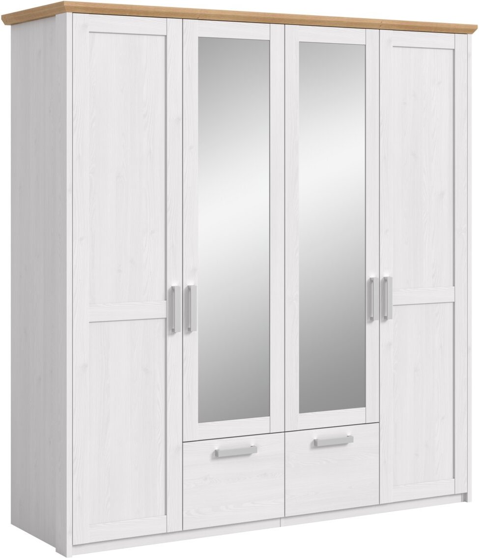 MID.YOU Kleiderschrank 4-türig VERONA, Lärche, Holznachbildung