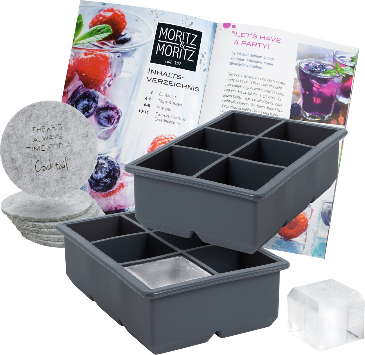 Moritz & Eiswürfelform eckig, Silikon