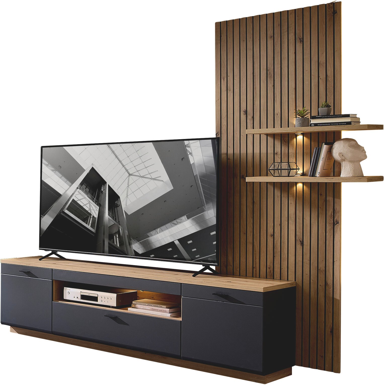 Stylife Wandkombination RENO, Eiche Artisan, Holznachbildung