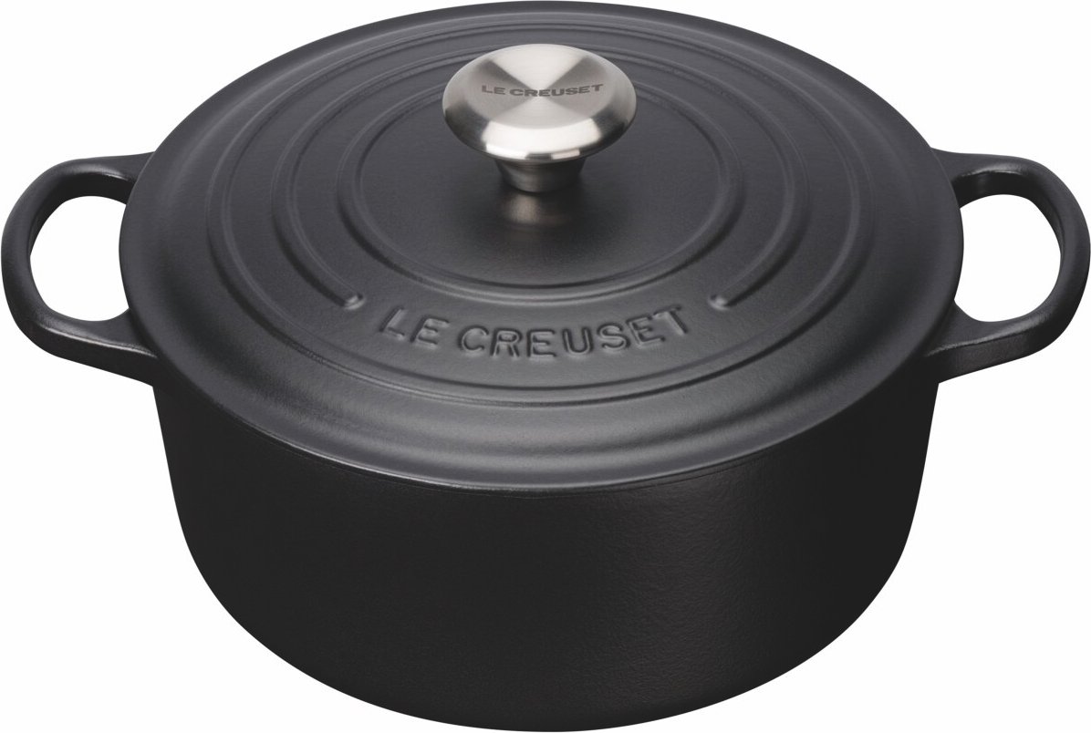 LE CREUSET Bräter rund 24cm schwarz SIGNATURE, Gusseisen