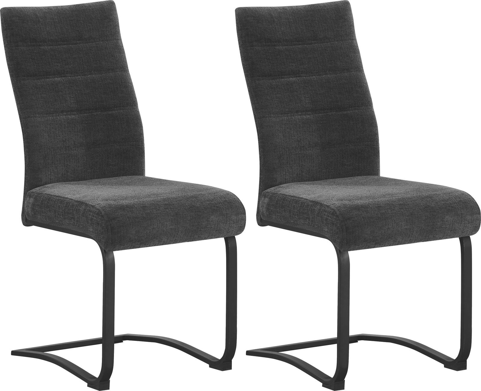 MID.YOU Schwingstuhl 2er-Set TINA, anthrazit, Polyester