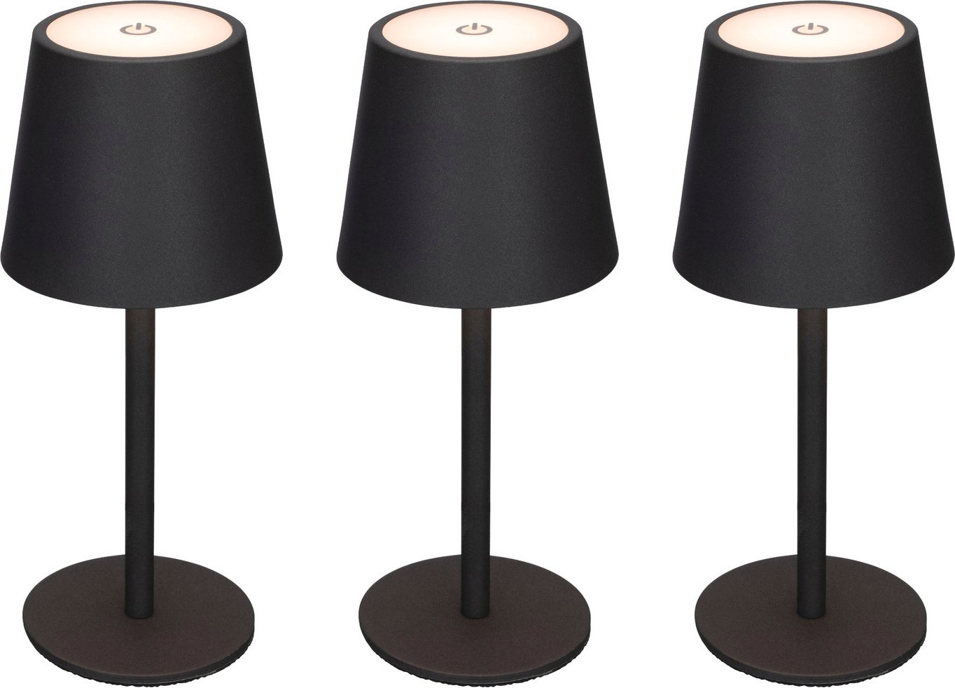 Novel Akku-Tischleuchte 3er-Set, Kunststoff
