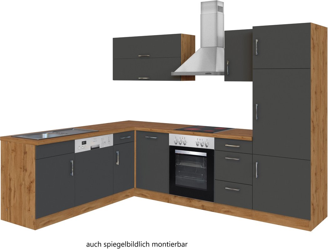 Held Möbel Eck-Küchenzeile SORRENTO, Holznachbildung