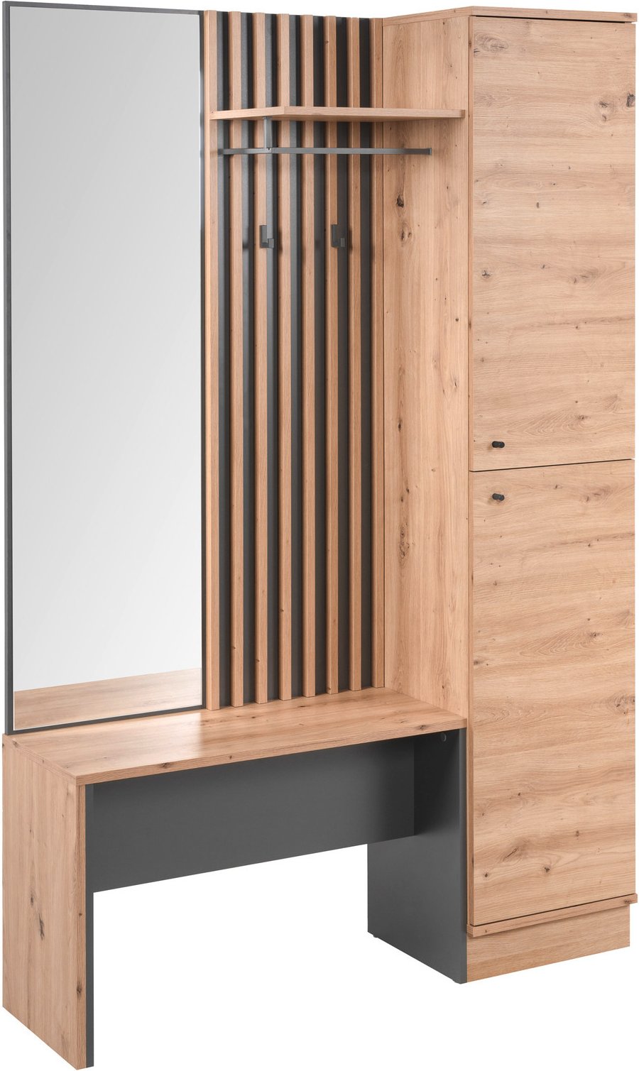 Carryhome Garderoben-Set MEDAN, Holznachbildung