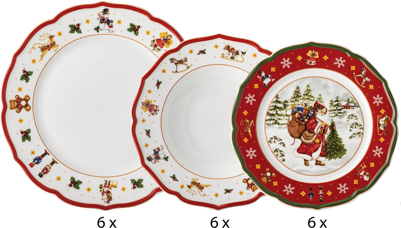 Hutschenreuther Set 18-tlg. HappyWintertimeRed, Porzellan