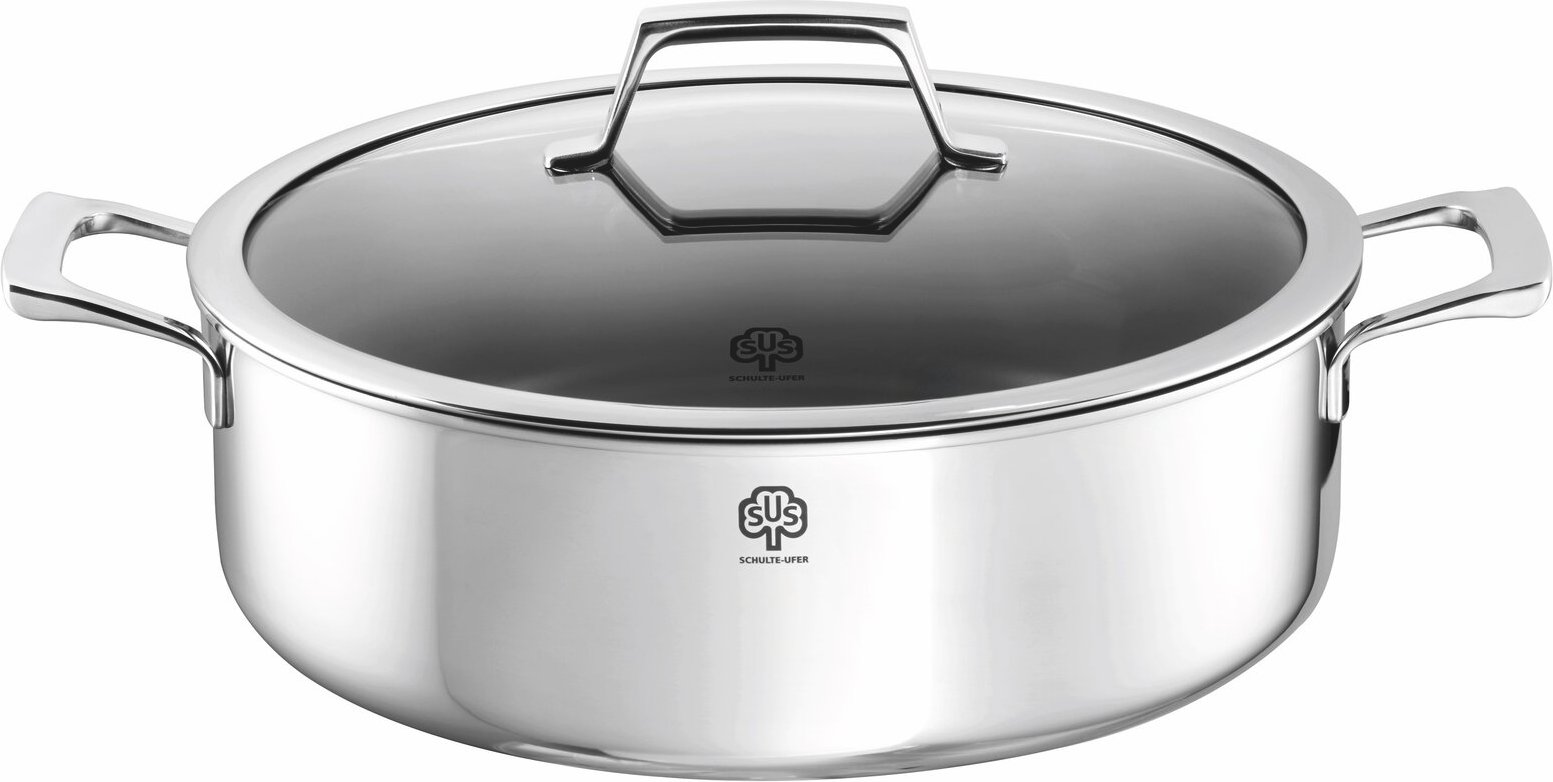 Schulte-Ufer Schmortopf 28 cm QUASAR, silber, Edelstahl