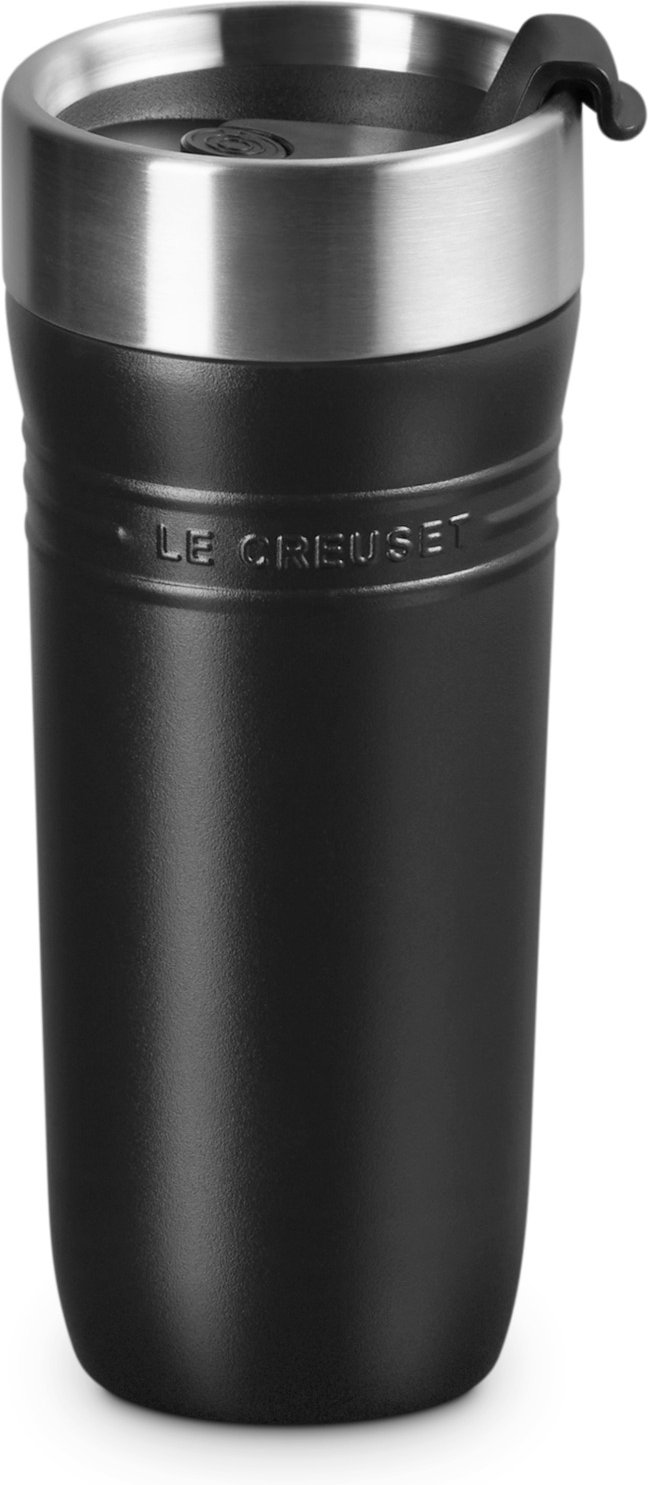 LE CREUSET Thermobecher Schwarz Matt ON THE GO, Edelstahl