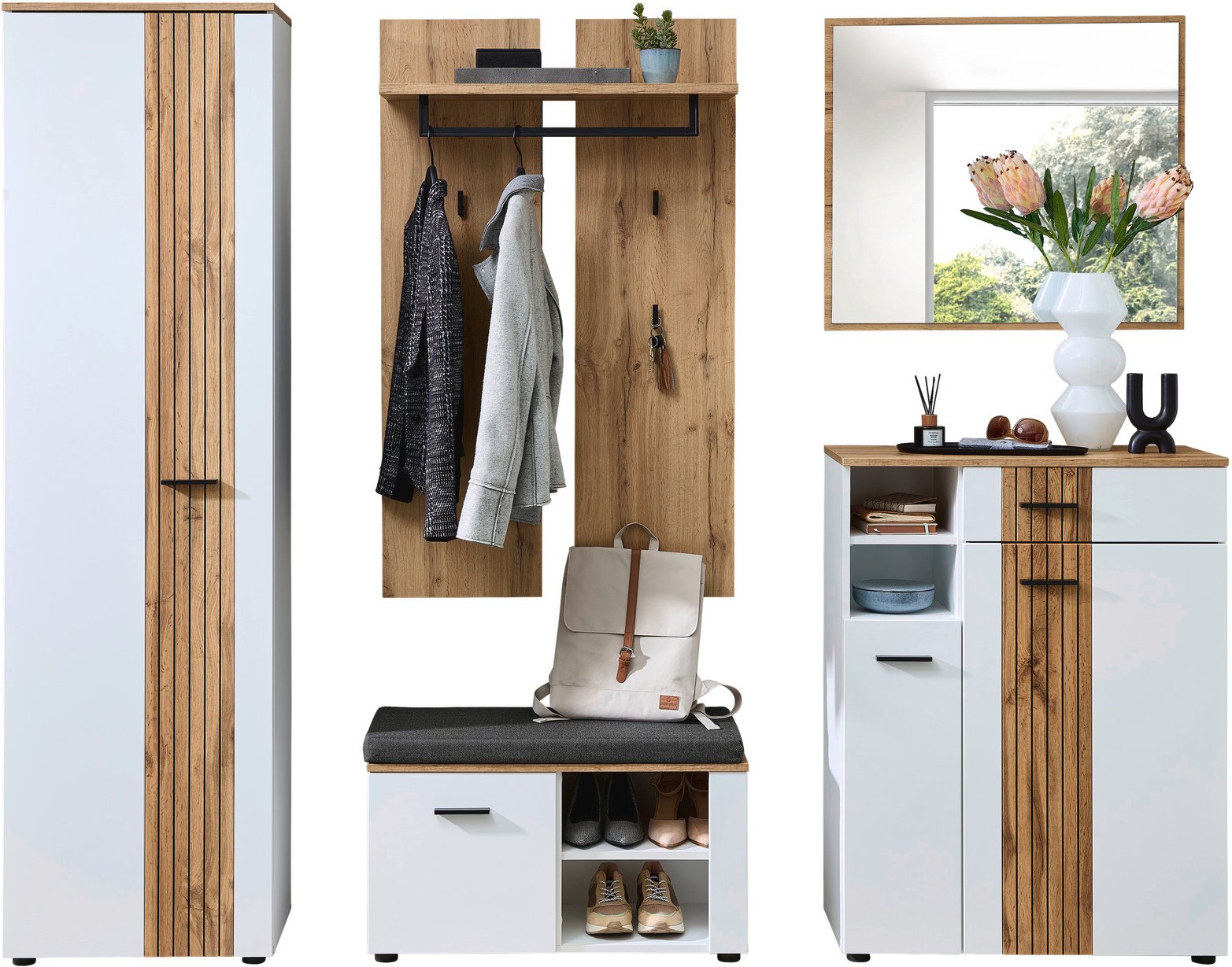 XORA Garderoben-Set 5-tlg. SPARKS, Holznachbildung