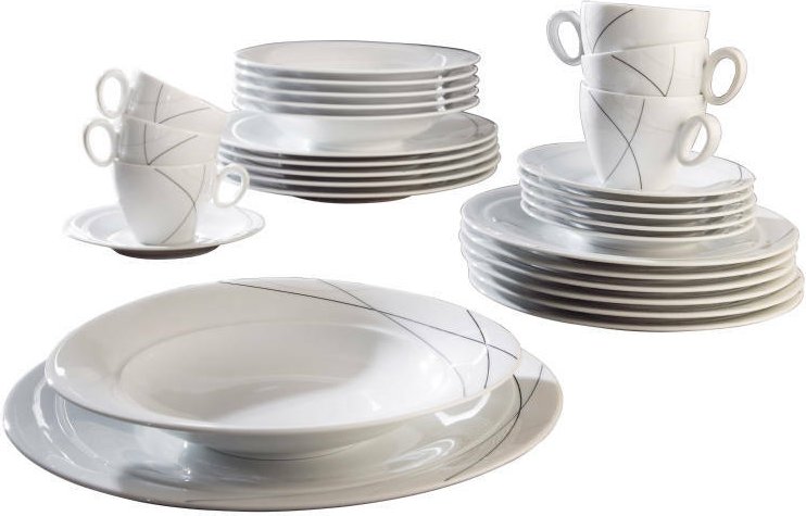 Seltmann Weiden Kombiservice 30tlg TRIO HIGHLINE, Porzellan