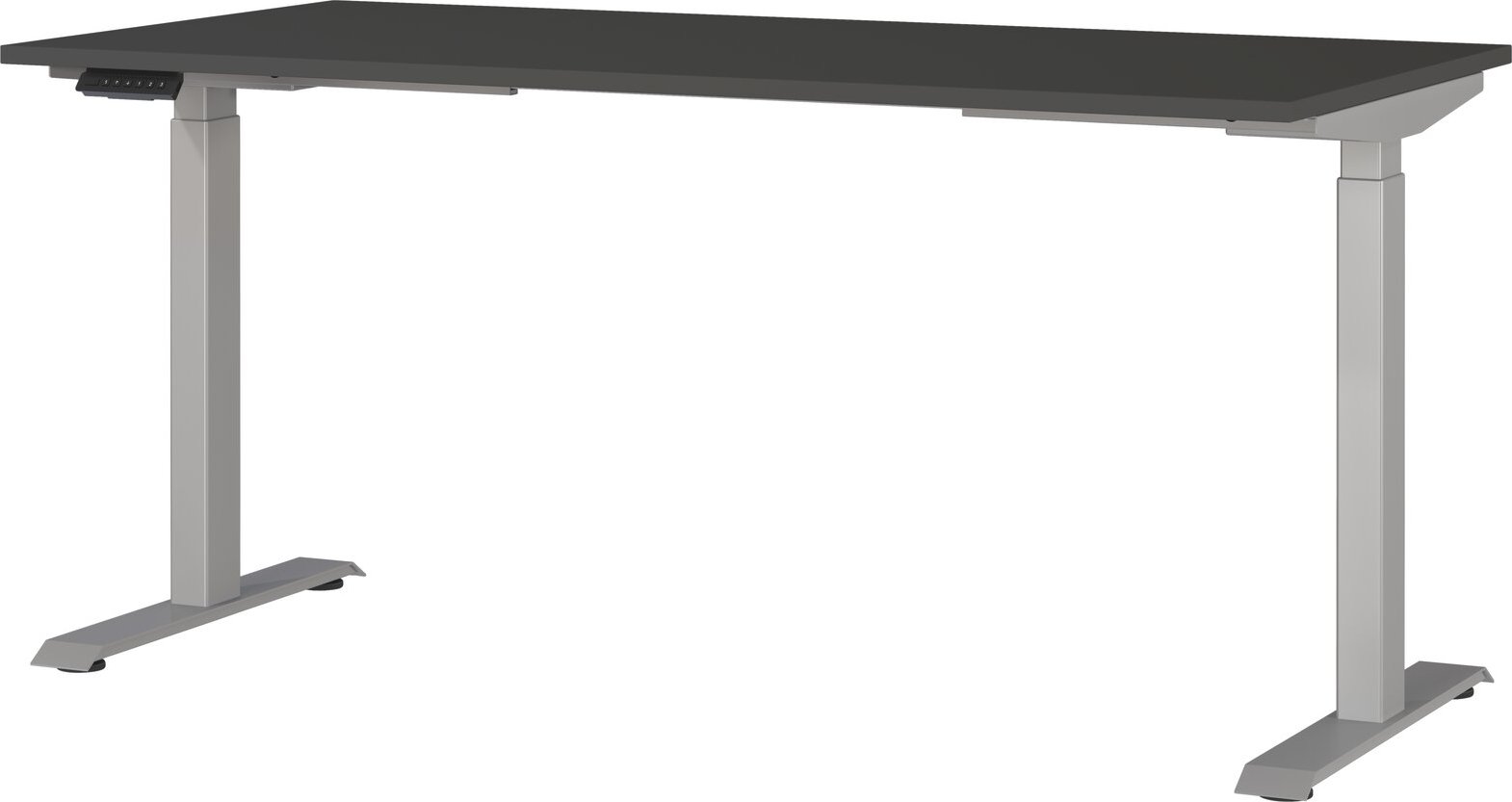 E-Serie E-Schreibtisch eSystem, Graphit, Holznachbildung