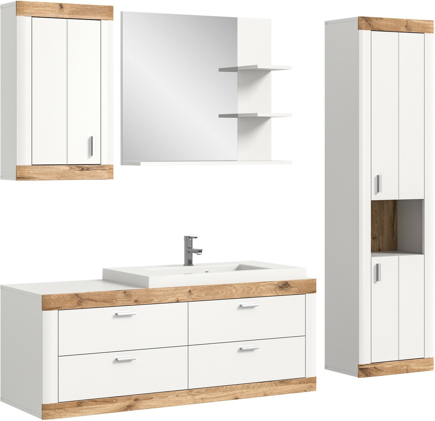 Thumbnail - MID.YOU Badkombination LAREDO, Holznachbildung