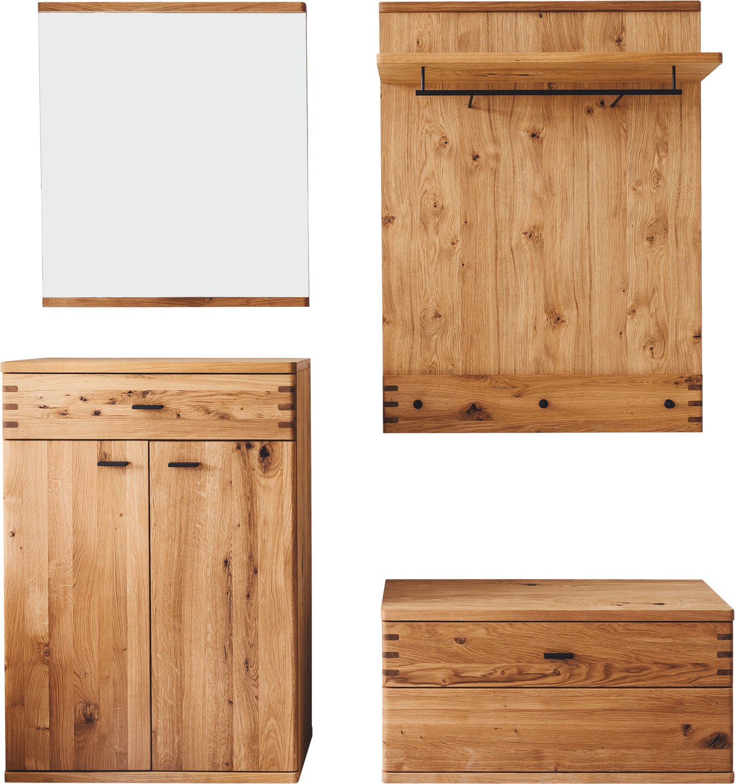 Thumbnail - Waldwelt Garderobenkombination 4-tlg. LOPEZ, Massivholz