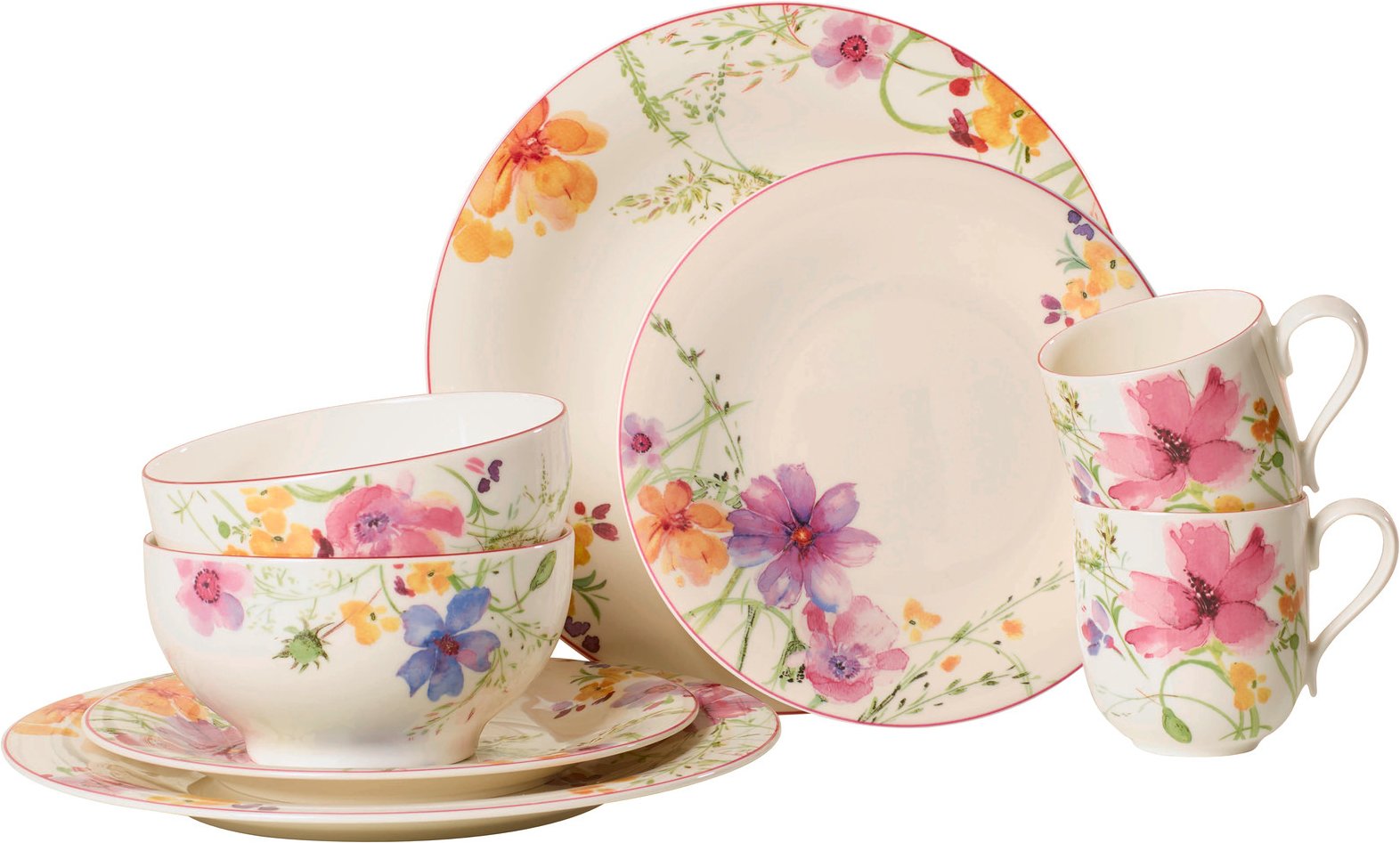 Villeroy & Boch Starter-Set 8-tlg. MARIEFLEUR BASIC, Porzellan
