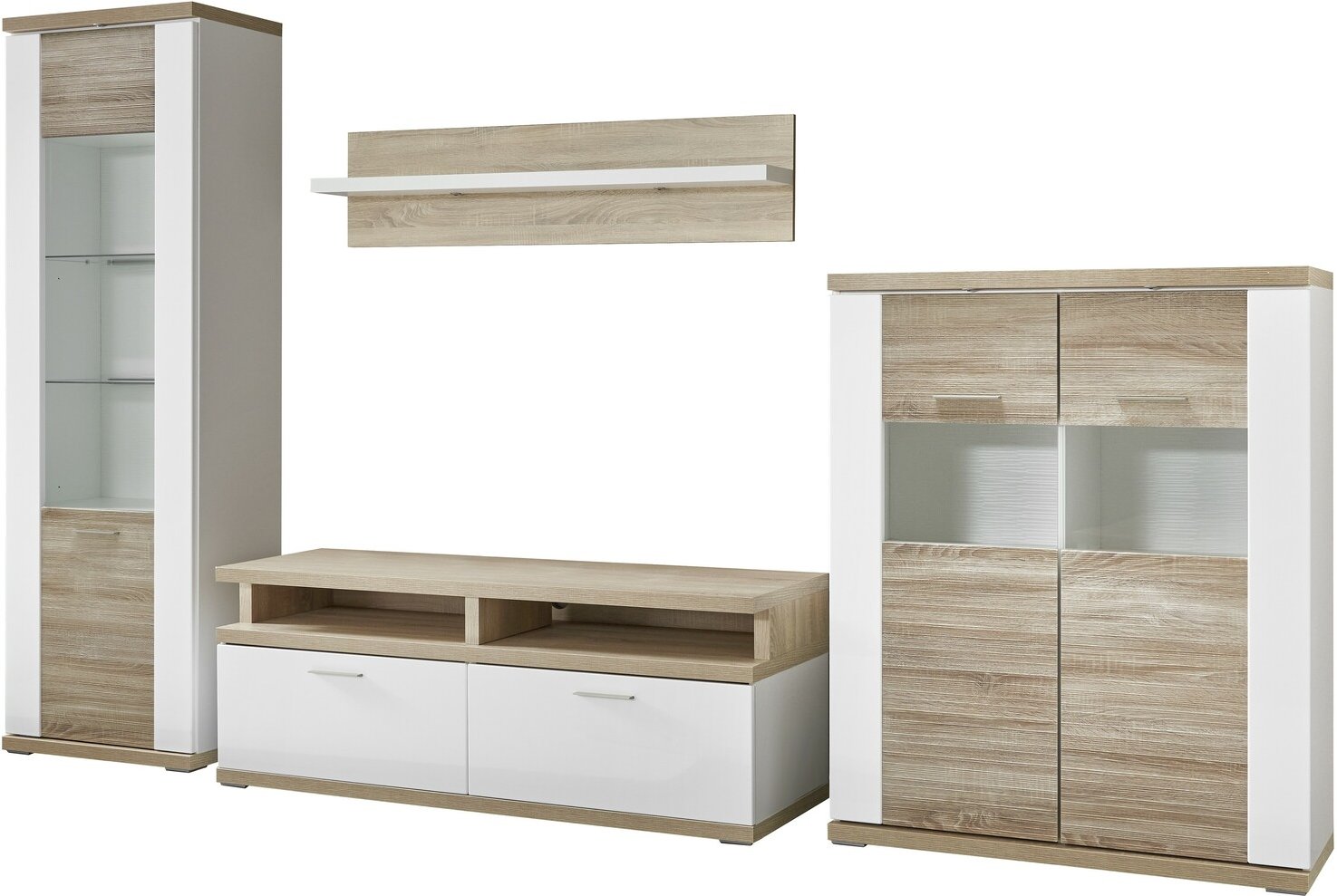 XORA Wandkombination MANHATTAN, Eiche sägerau/sonoma, Holznachbildung